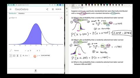 geogebra probability calculator|the Normal Distribution in context .